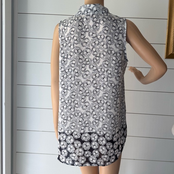 Shelli Segal Floral Black and White Women's Top Sz S - Picture 6 of 12